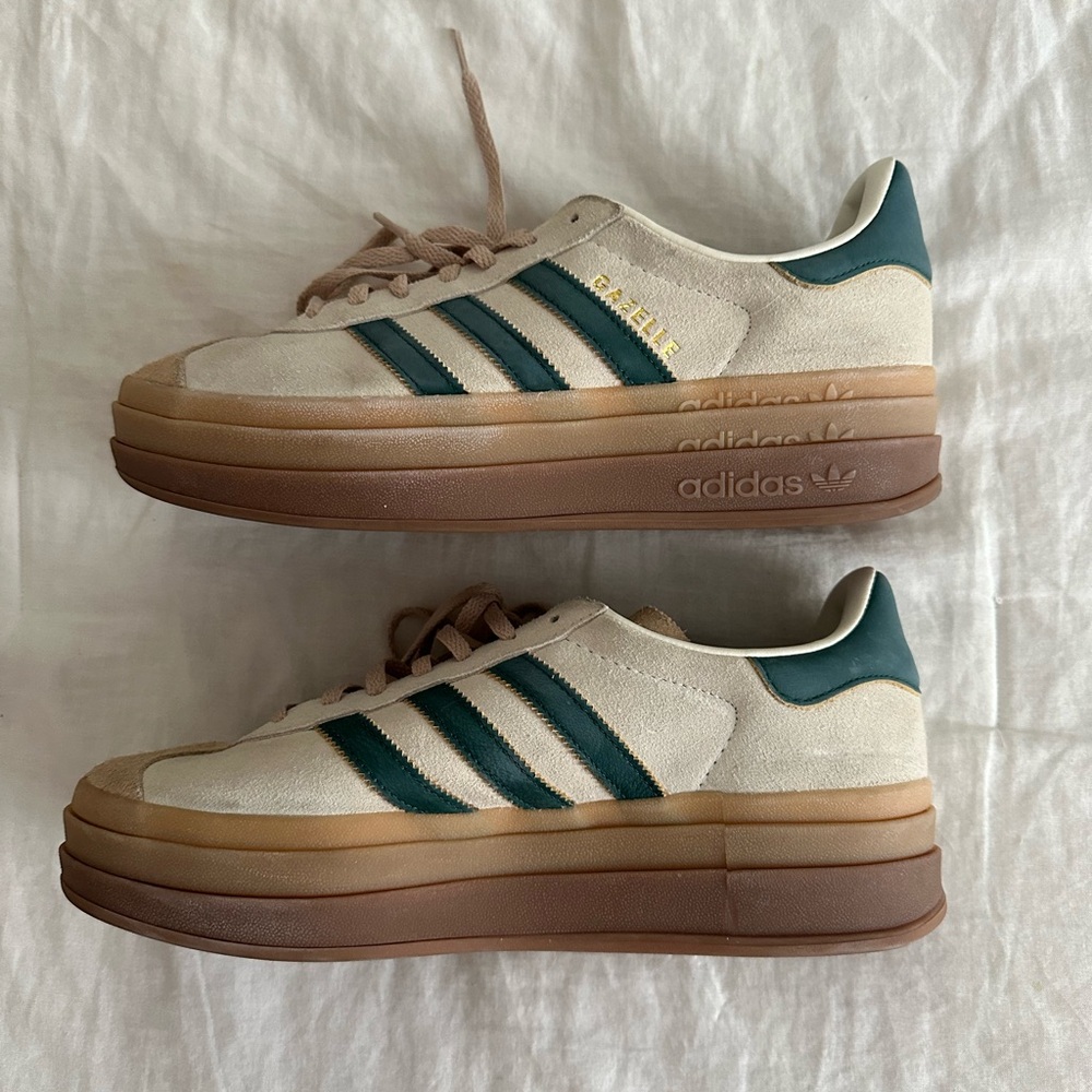 Green/Beige Adidas GAZELLE platform